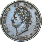 1826 Penny - George IV British Copper Coin - Nice
