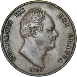 1831 Penny - William IV British Copper Coin - Nice