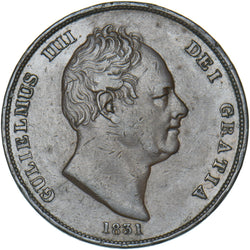 1831 Penny (Rev. Grafitti) - William IV British Copper Coin
