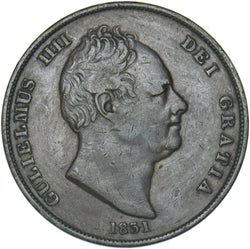 1831 Penny - William IV British Copper Coin - Nice