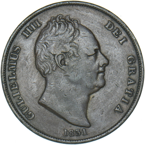 1831 Penny - William IV British Copper Coin - Nice