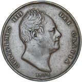 1834 Penny - William IV British Copper Coin - Nice