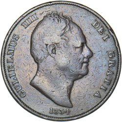 1834 Penny - William IV British Copper Coin