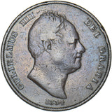 1834 Penny - William IV British Copper Coin