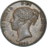 1841 Penny - Victoria British Copper Coin - Nice