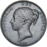 1853 Penny - Victoria British Copper Coin