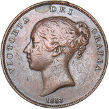 1853 Penny - Victoria British Copper Coin