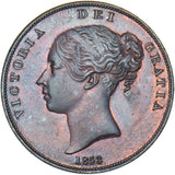 1853 Penny - Victoria British Copper Coin - Very Nice