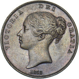 1853 Penny - Victoria British Copper Coin - Very Nice