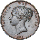 1853 Penny - Victoria British Copper Coin - Very Nice