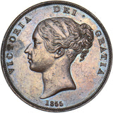 1855 Penny - Victoria British Copper Coin - Very Nice