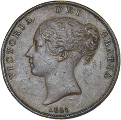 1855 Penny - Victoria British Copper Coin - Nice