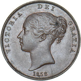 1858 Penny - Victoria British Copper Coin - Superb