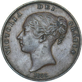 1858 Penny - Victoria British Copper Coin - Nice