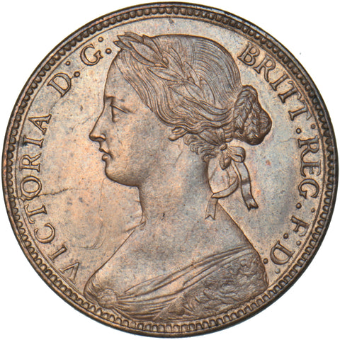 1860 Penny (F13) - Victoria British Bronze Coin - Very Nice