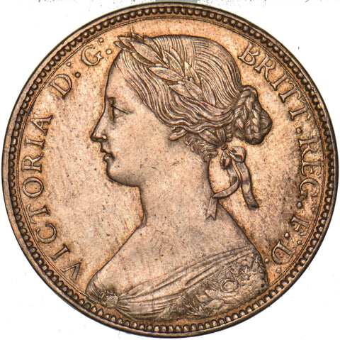 1860 Penny (F13) - Victoria British Bronze Coin - Nice