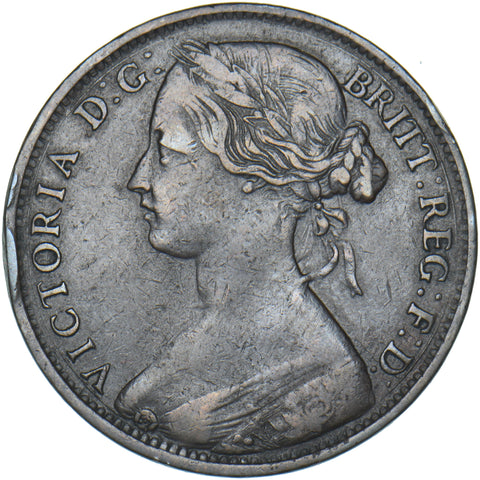 1861 Penny (F33) - Victoria British Bronze Coin - Nice