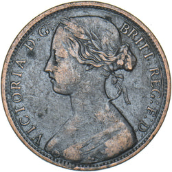 1862 Penny - Victoria British Bronze Coin - Nice