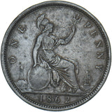 1862 Penny - Victoria British Bronze Coin - Nice