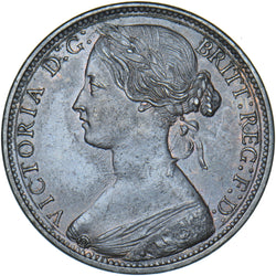 1863 Penny - Victoria British Bronze Coin - Very Nice