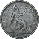 1863 Penny - Victoria British Bronze Coin
