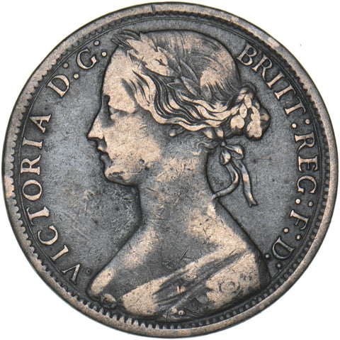 1865 Penny - Victoria British Bronze Coin - Nice