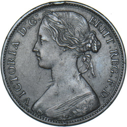 1865 Penny - Victoria British Bronze Coin - Nice