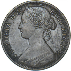 1866 Penny - Victoria British Bronze Coin - Nice