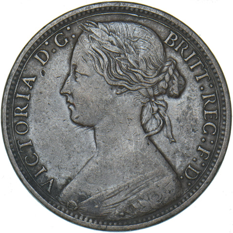 1866 Penny - Victoria British Bronze Coin - Nice