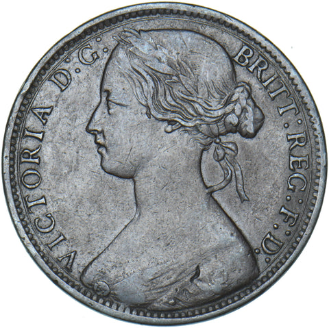 1866 Penny - Victoria British Bronze Coin - Nice