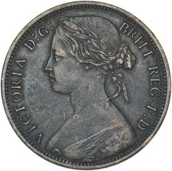 1868 Penny - Victoria British Bronze Coin - Nice