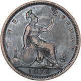 1870 Penny - Victoria British Bronze Coin