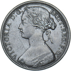 1871 Penny - Victoria British Bronze Coin - Nice
