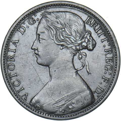 1871 Penny - Victoria British Bronze Coin - Nice