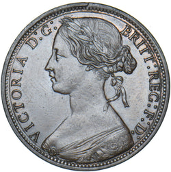 1873 Penny - Victoria British Bronze Coin - Superb