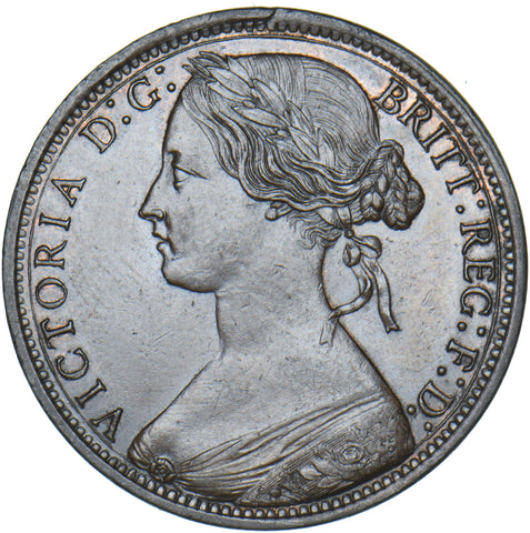 1873 Penny - Victoria British Bronze Coin - Superb