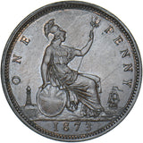 1873 Penny - Victoria British Bronze Coin - Superb