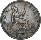 1875 Penny - Victoria British Bronze Coin