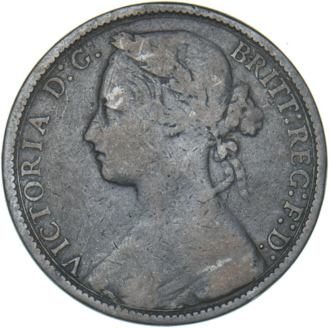 1875 H Penny - Victoria British Bronze Coin