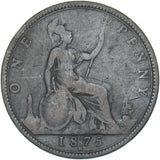 1875 H Penny - Victoria British Bronze Coin