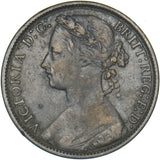 1876 Penny - Victoria British Bronze Coin - Nice