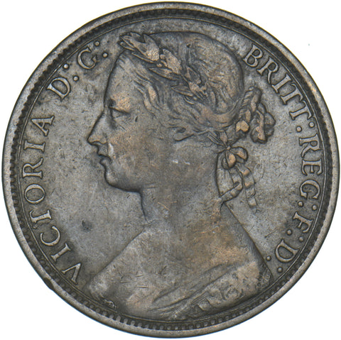 1876 Penny - Victoria British Bronze Coin - Nice