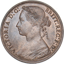 1877 Penny - Victoria British Bronze Coin - Very Nice