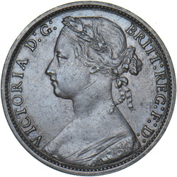 1878 Penny - Victoria British Bronze Coin - Very Nice