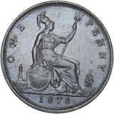 1878 Penny - Victoria British Bronze Coin - Very Nice