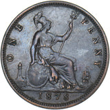 1878 Penny - Victoria British Bronze Coin - Nice