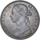 1887 Penny - Victoria British Bronze Coin - Very Nice