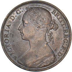 1887 Penny - Victoria British Bronze Coin - Nice