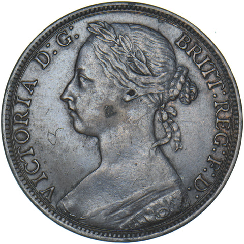 1889 Penny - Victoria British Bronze Coin - Nice