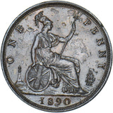 1890 Penny - Victoria British Bronze Coin
